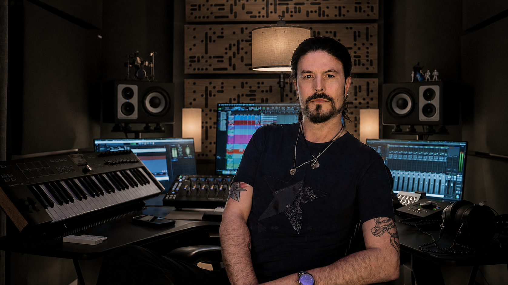 Portrait of Cheney Brannon, drummer and percussionist at Third Space Music